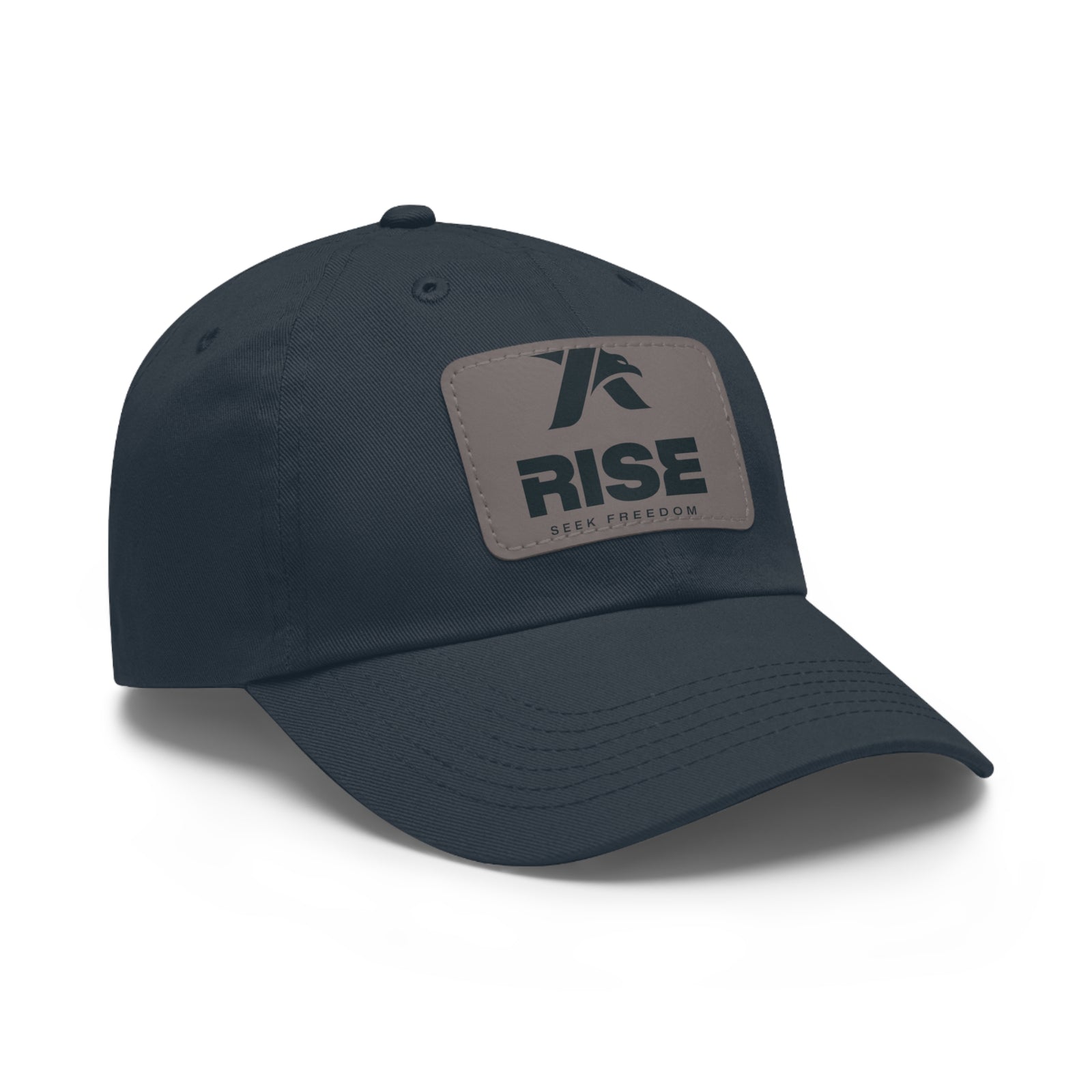 Rise Logo Leather Patch Dad Hat | Embroidered Patch Baseball Cap