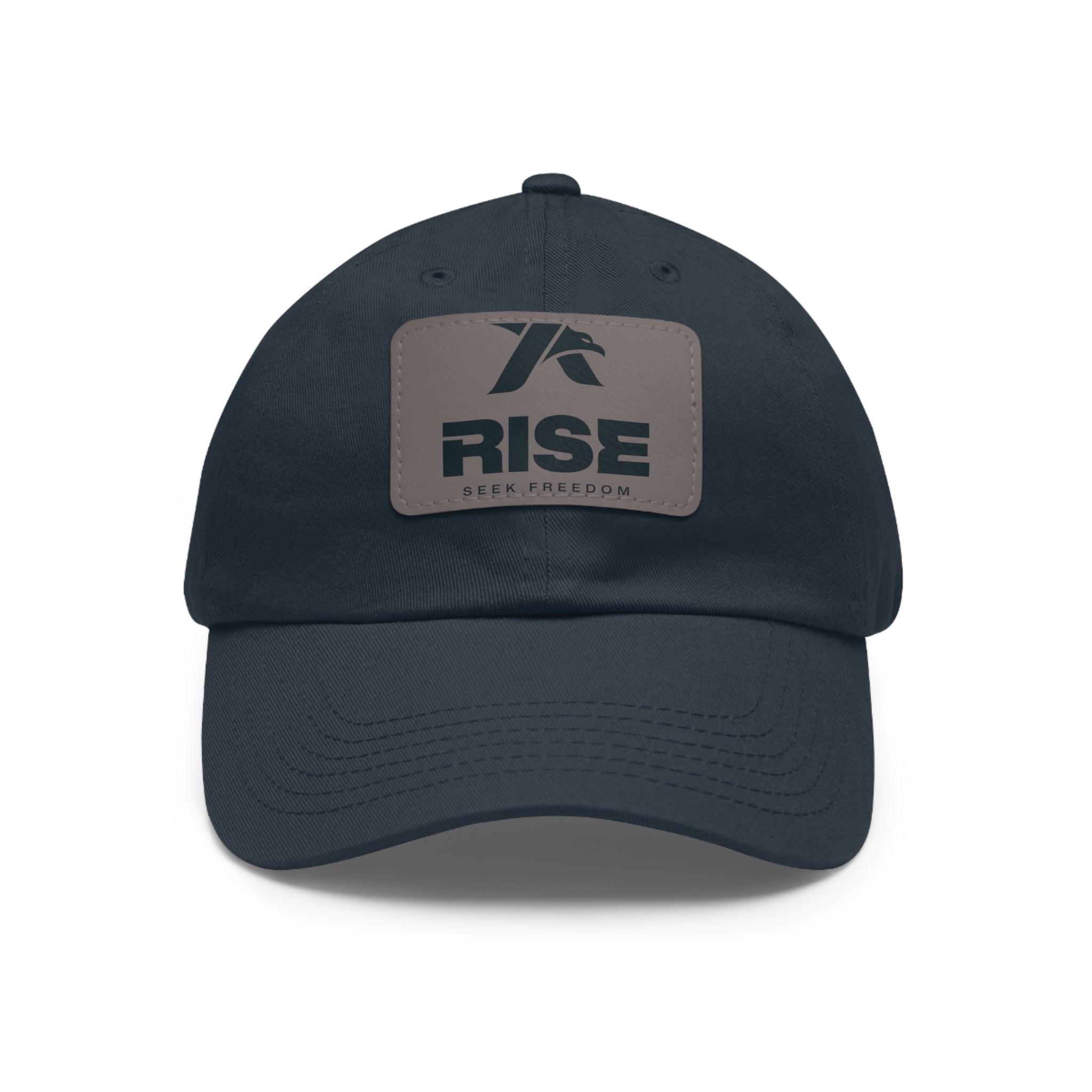 Rise Logo Leather Patch Dad Hat | Embroidered Patch Baseball Cap – RISE ...