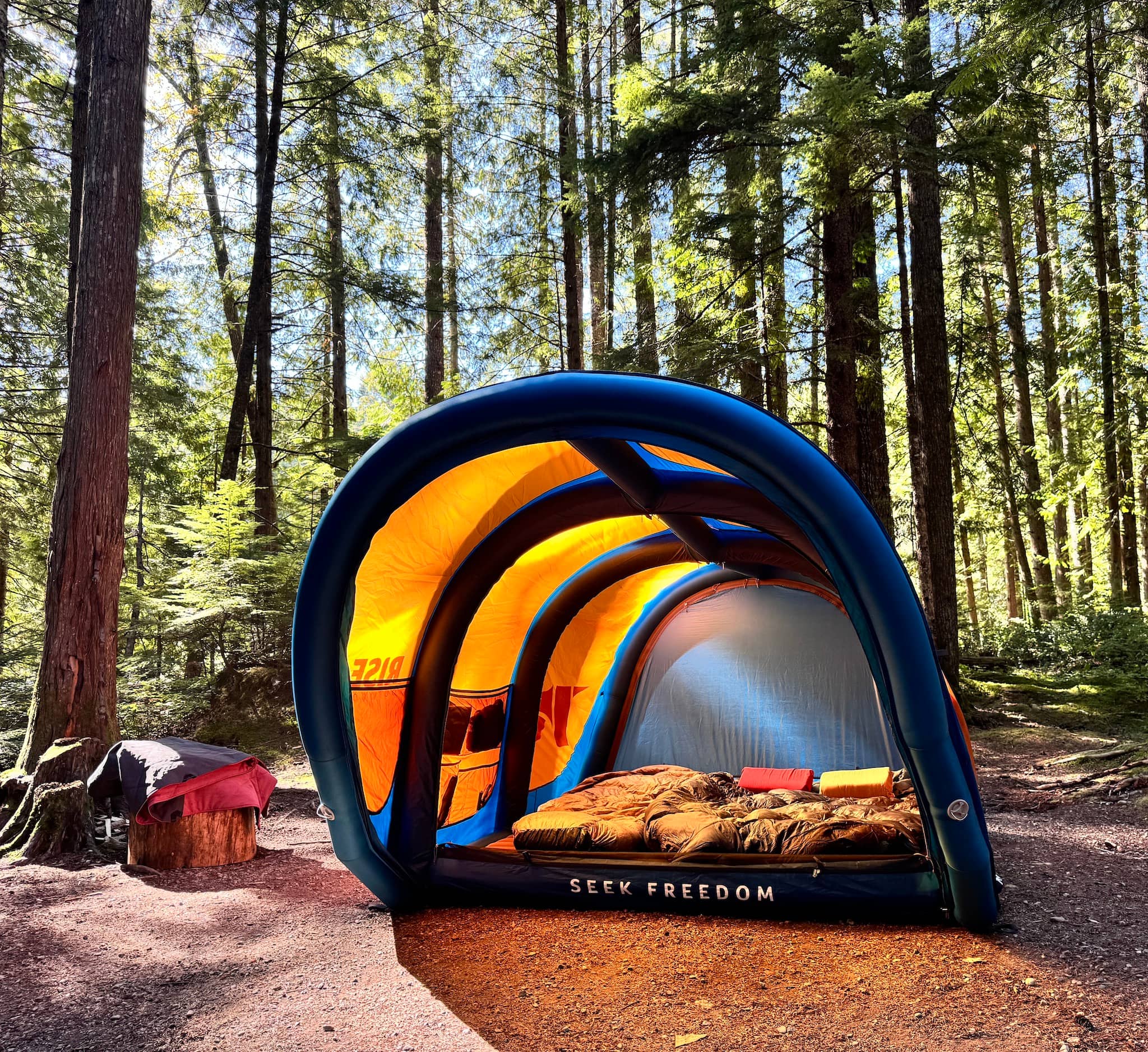 rise airnest 3+ tent in use